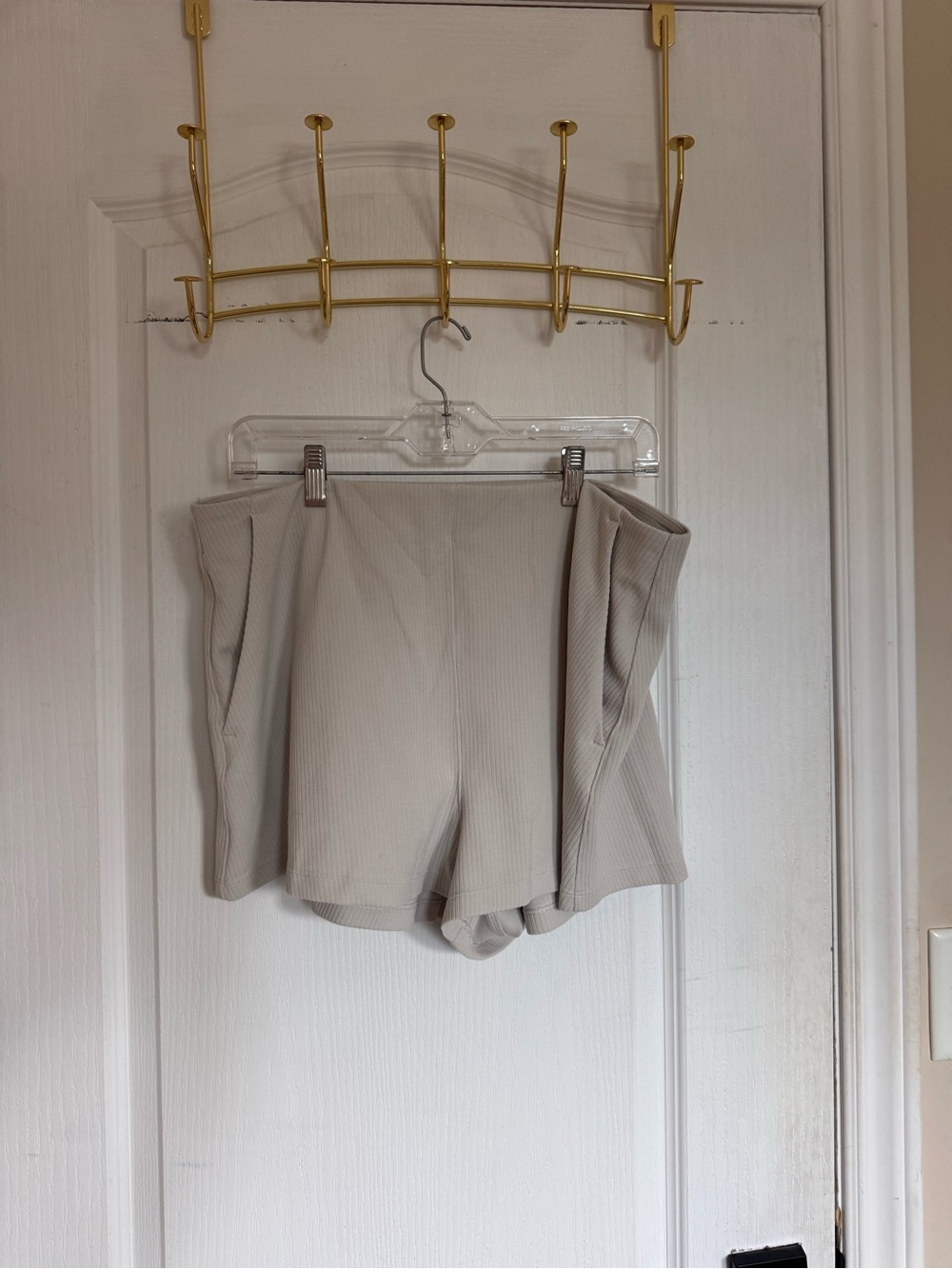 lululemon athletica Light Beige Ribbed High-Waist Skort Shorts